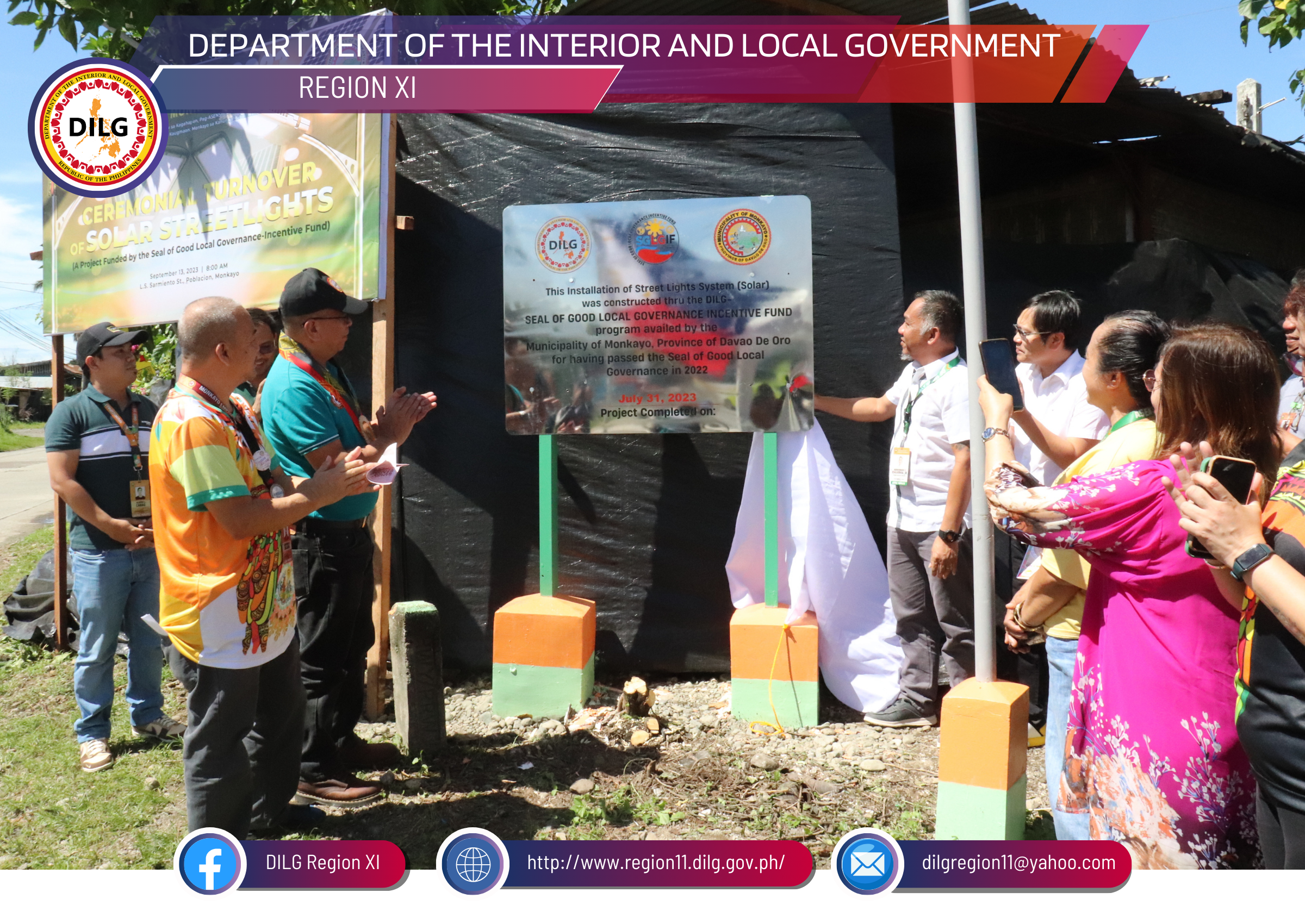 Ceremonial Turn-Over of the SGLG-IF Project of Solar Street Lights in Monkayo, Davao de Oro