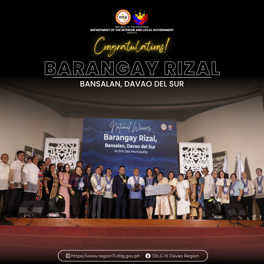 Two Barangays from Davao Region Hailed as National Winners in the recent Lupong Tagapamayapa Incentives Awards (LTIA) National Awarding Ceremony